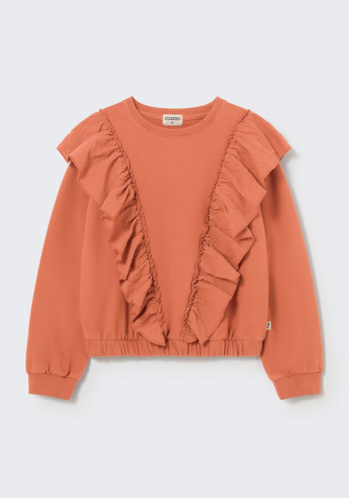 My Little Cozmo elastic fleece ruffle sweatshirt pink siena