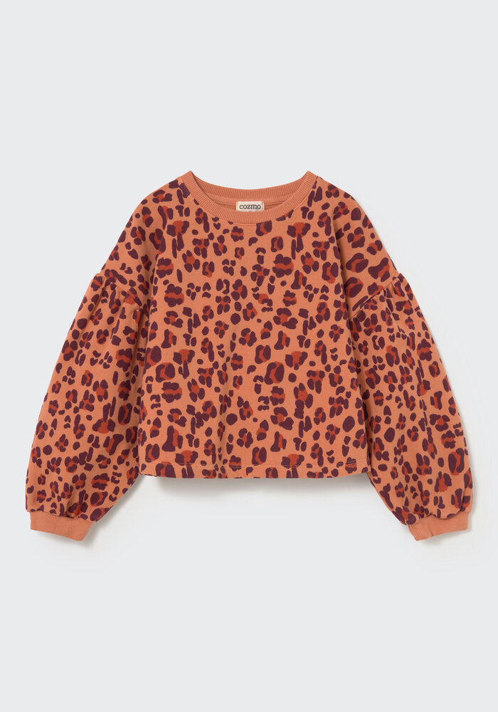 My Little Cozmo brushed animal print fleece sweatshirt pink siena