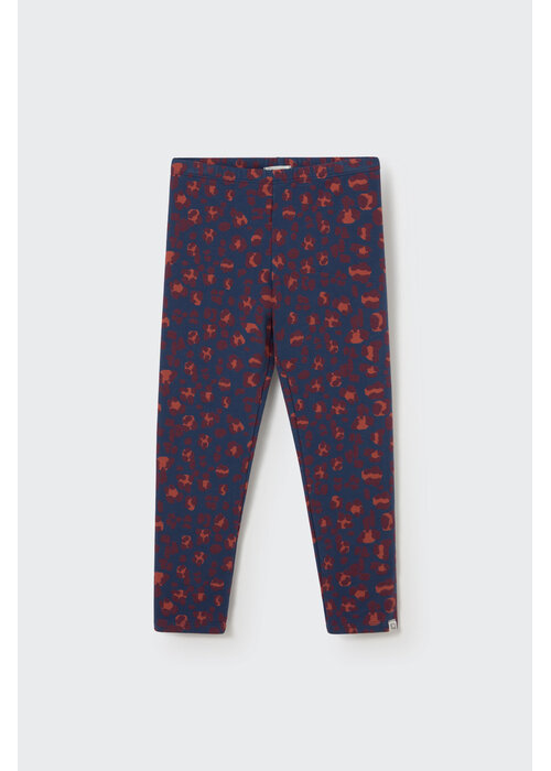 Cozmo Cozmo brushed animal print fleece leggings navy
