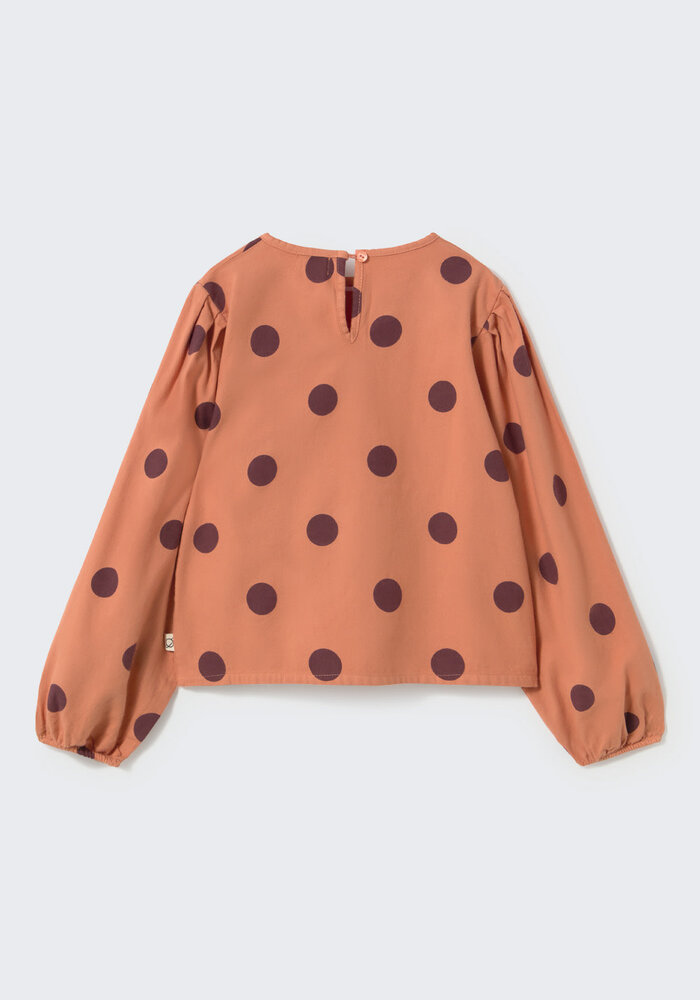 Cozmo polka dot flannel blouse pink siena