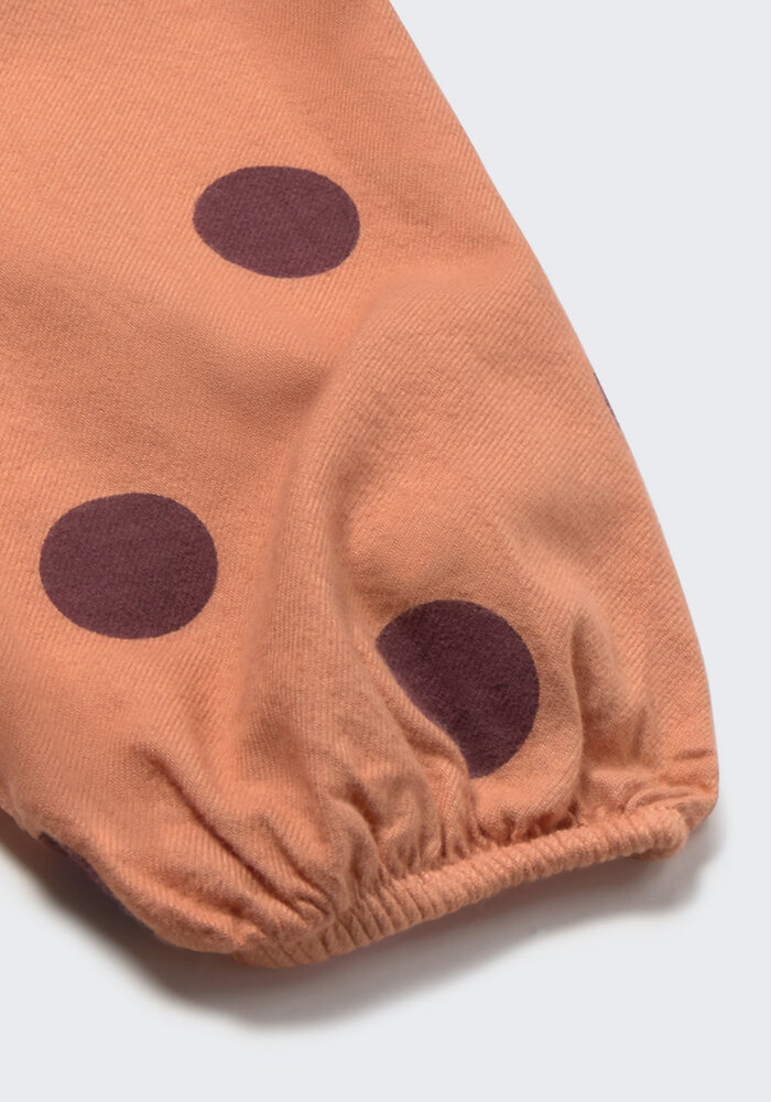 Cozmo polka dot flannel blouse pink siena