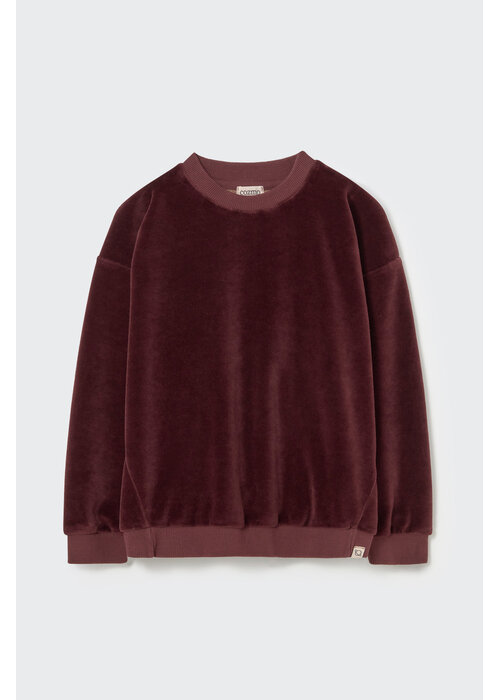 Cozmo Cozmo velour knit sweatshirt chocolate