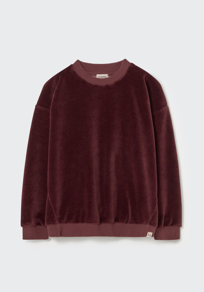My Little Cozmo velour knit sweatshirt chocolate