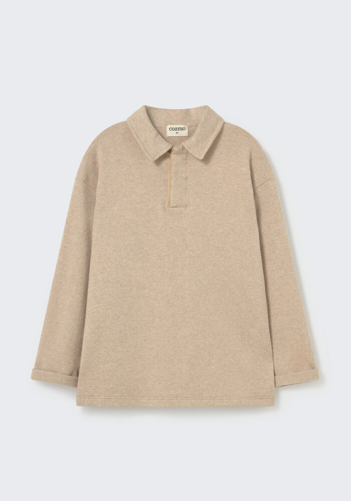 My Little Cozmo brushed soft knit sweater stone