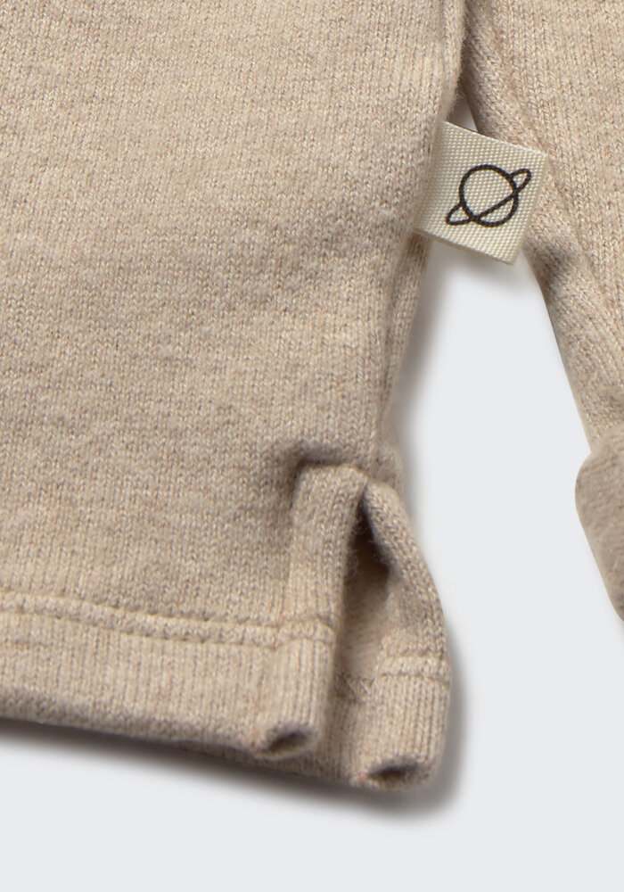 My Little Cozmo brushed soft knit sweater stone