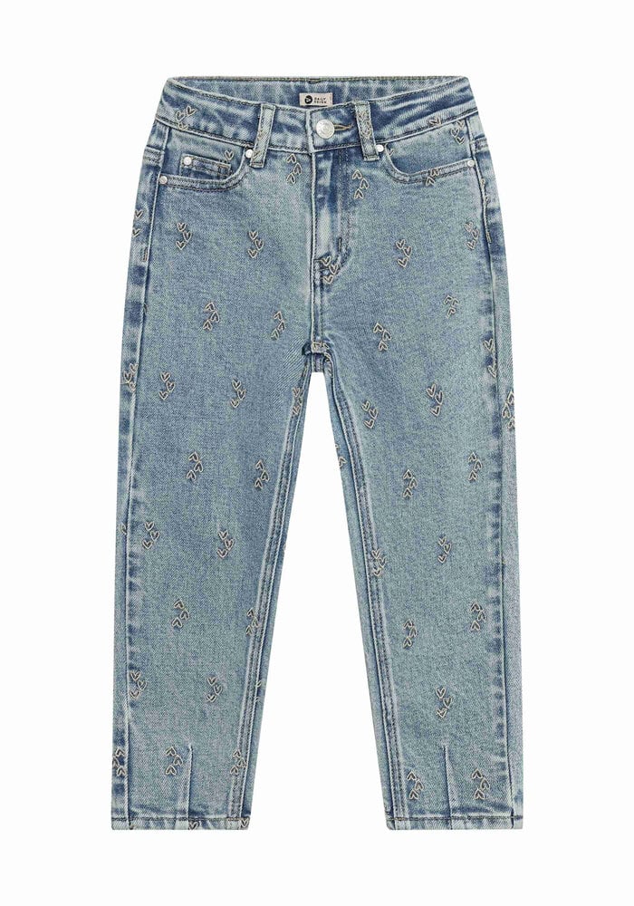 Daily Seven Denim Mom Fit Embroidery Used Medium Denimm