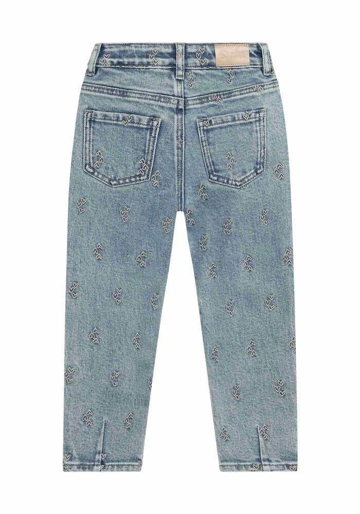 Daily Seven Denim Mom Fit Embroidery Used Medium Denimm