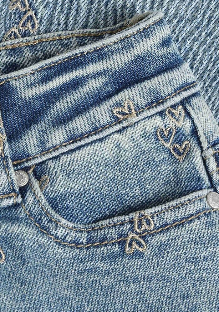 Daily Seven Denim Mom Fit Embroidery Used Medium Denimm