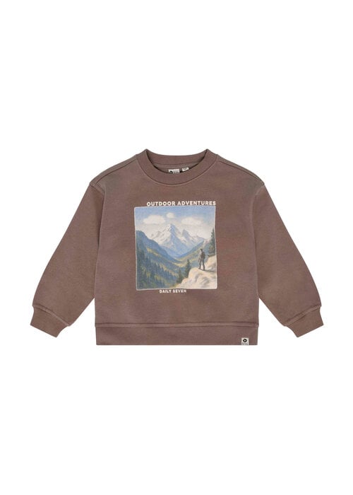 Daily seven Daily Seven Oversized Sweater Print Almond Brown
