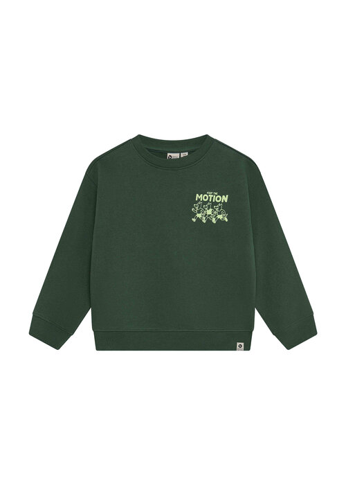 Daily seven Daily Seven Oversized Sweater Backprint Jungle Green