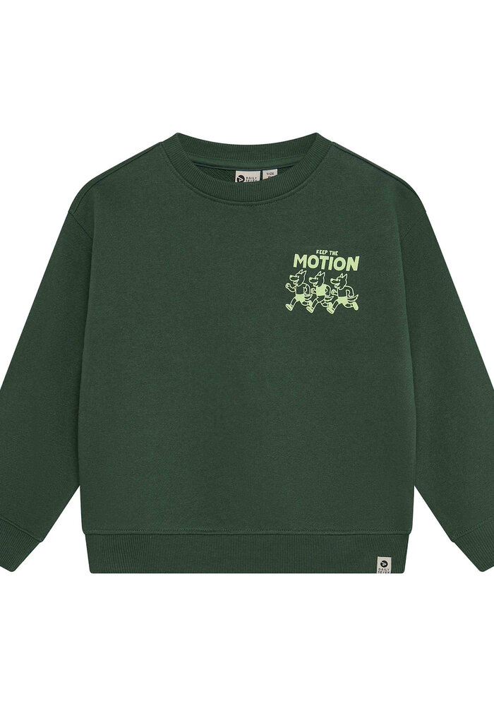 Daily Seven Oversized Sweater Backprint Jungle Green