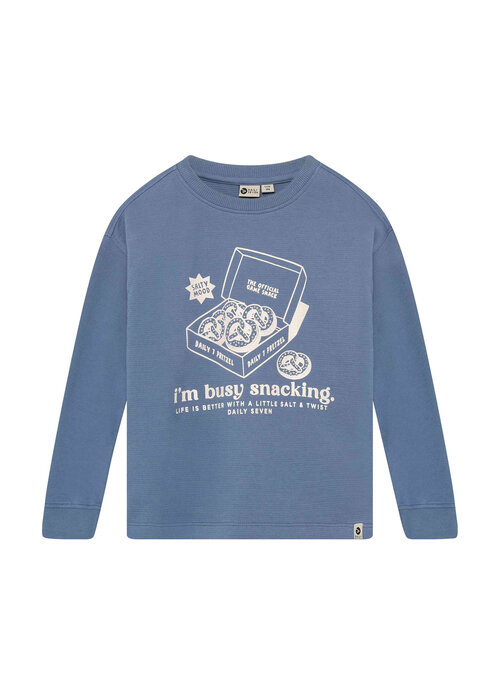 Daily seven Daily Seven T-shirt Longsleeve Print Ash Blue