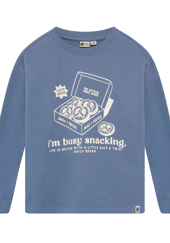 Daily Seven T-shirt Longsleeve Print Ash Blue