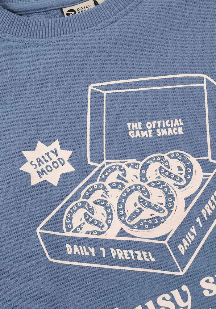 Daily Seven T-shirt Longsleeve Print Ash Blue