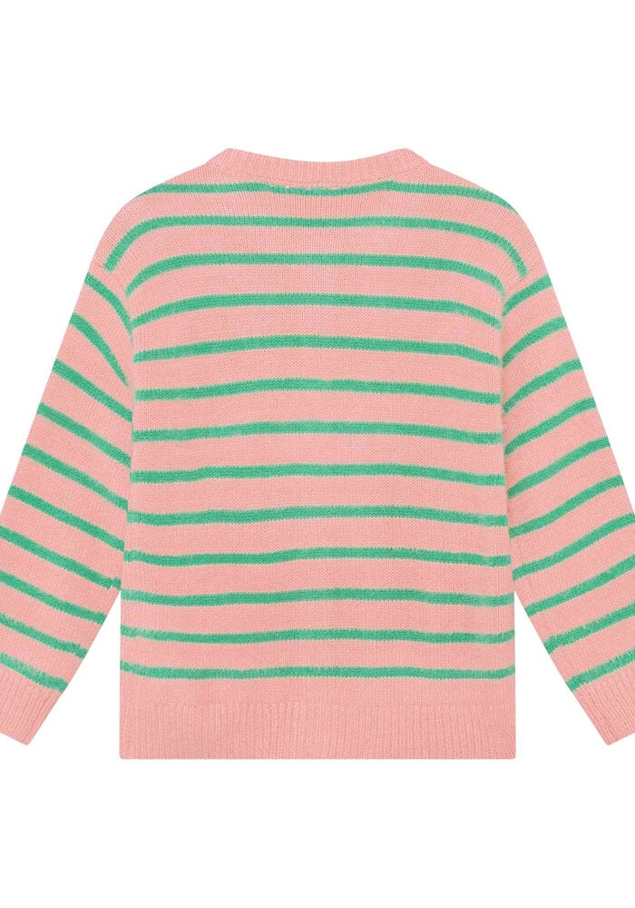 Daily Seven Knitwear Striped Cargdigan Lilas