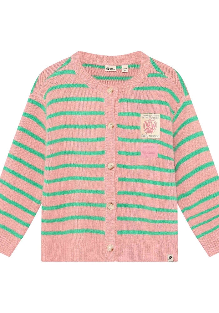 Daily Seven Knitwear Striped Cargdigan Lilas