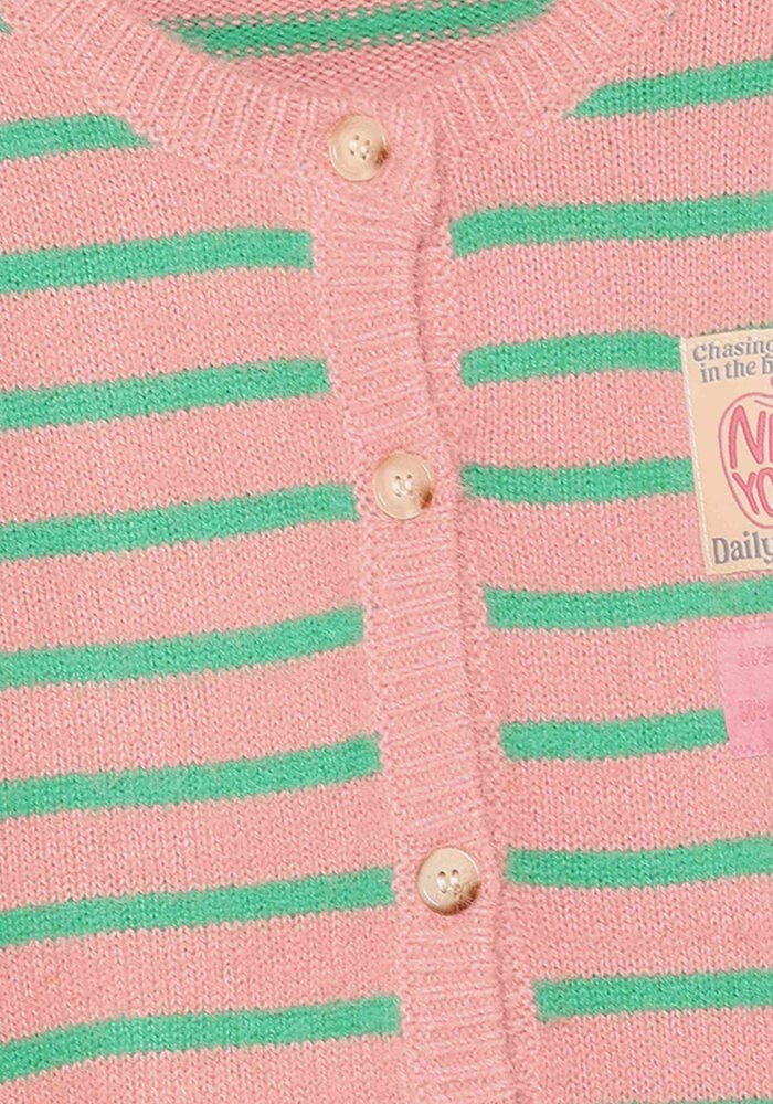 Daily Seven Knitwear Striped Cargdigan Lilas