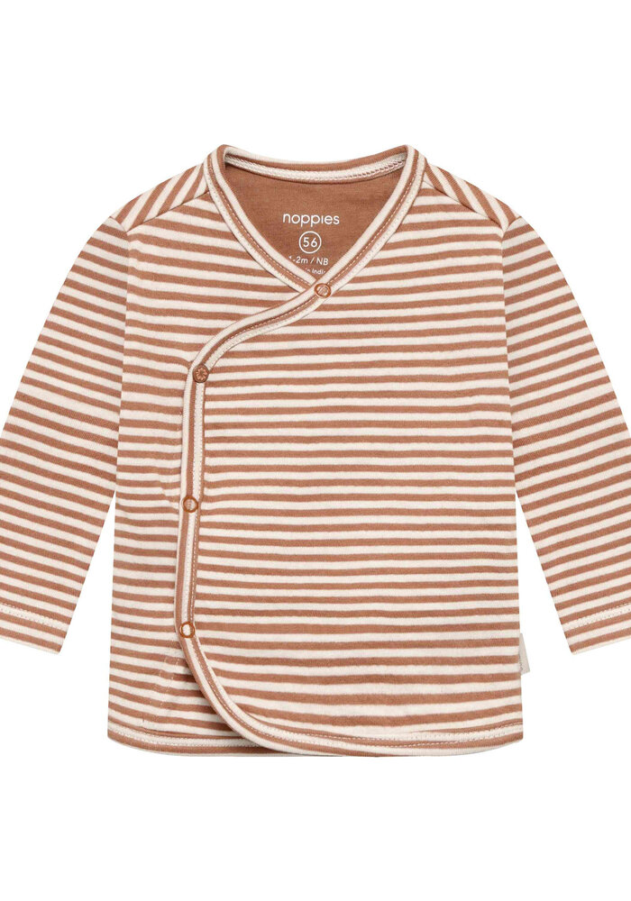 Noppies Tee LS stripe Mocha Mousse