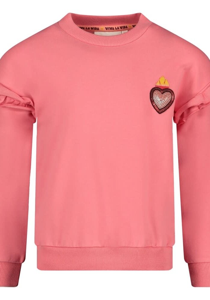 Jubel Sweater met backprint - Salsa Sunset Roze