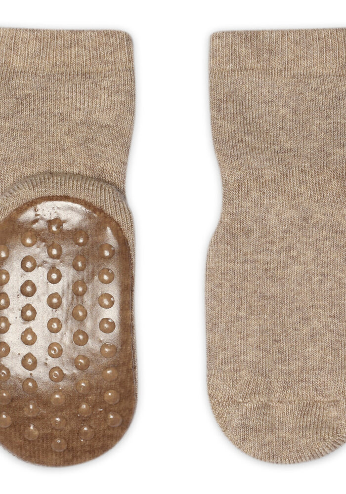 MP Denmark Cotton socks - anti-slip Light Brown Melange