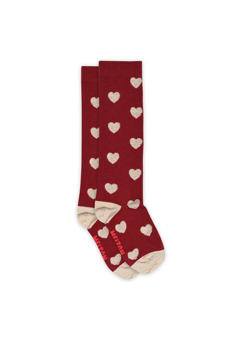 MP Denmark MP Denmark Hearts knee socks Sundried Tomato