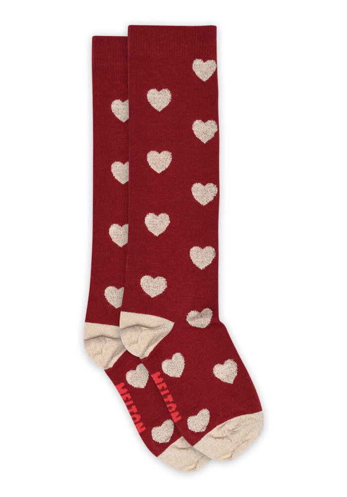 MP Denmark Hearts knee socks Sundried Tomato