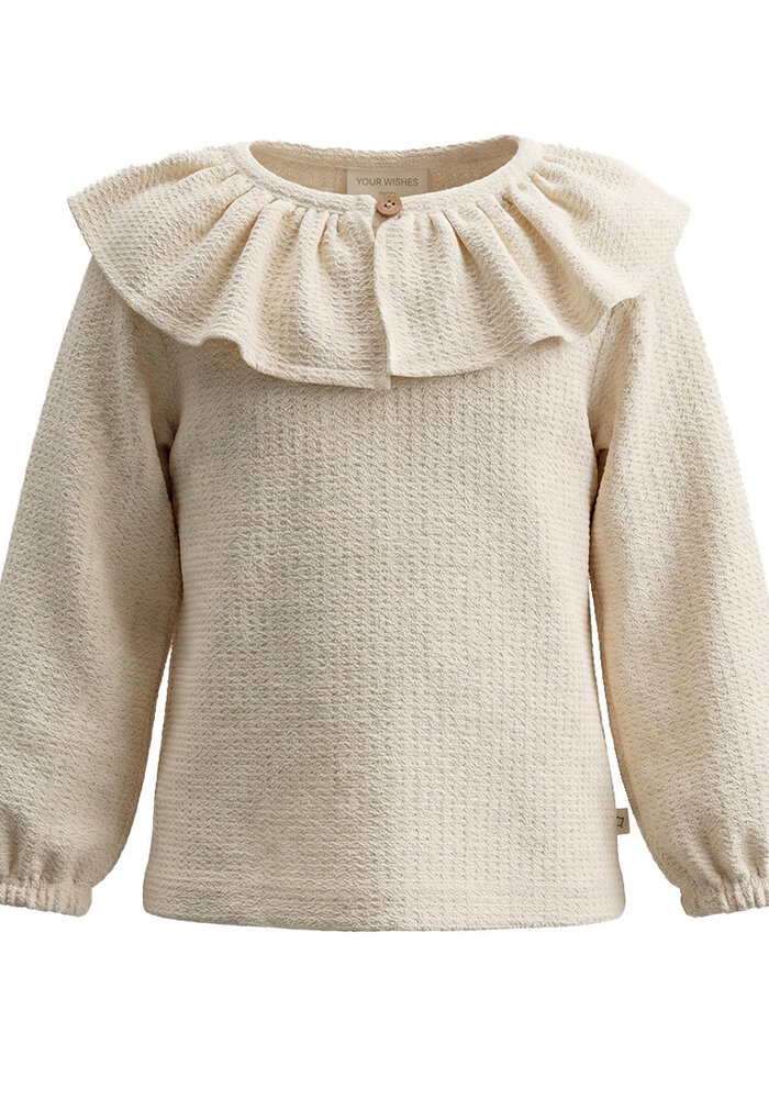 Your Wishes Mini Jacquard | Ruffle Collar Longsleeve White Swan
