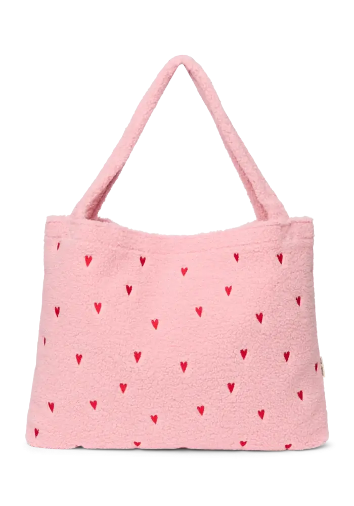 Studio Noos Teddy Mom Bag | Light Pink Hearts