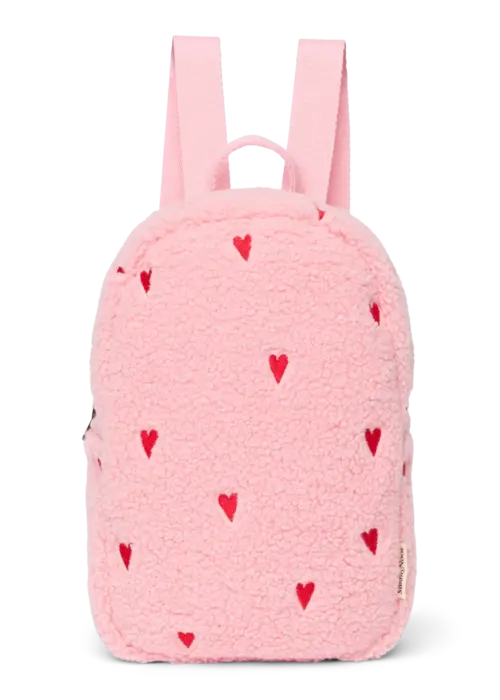 Studio Noos Studio Noos Back Pack Mini Teddy Hearts | Light Pink