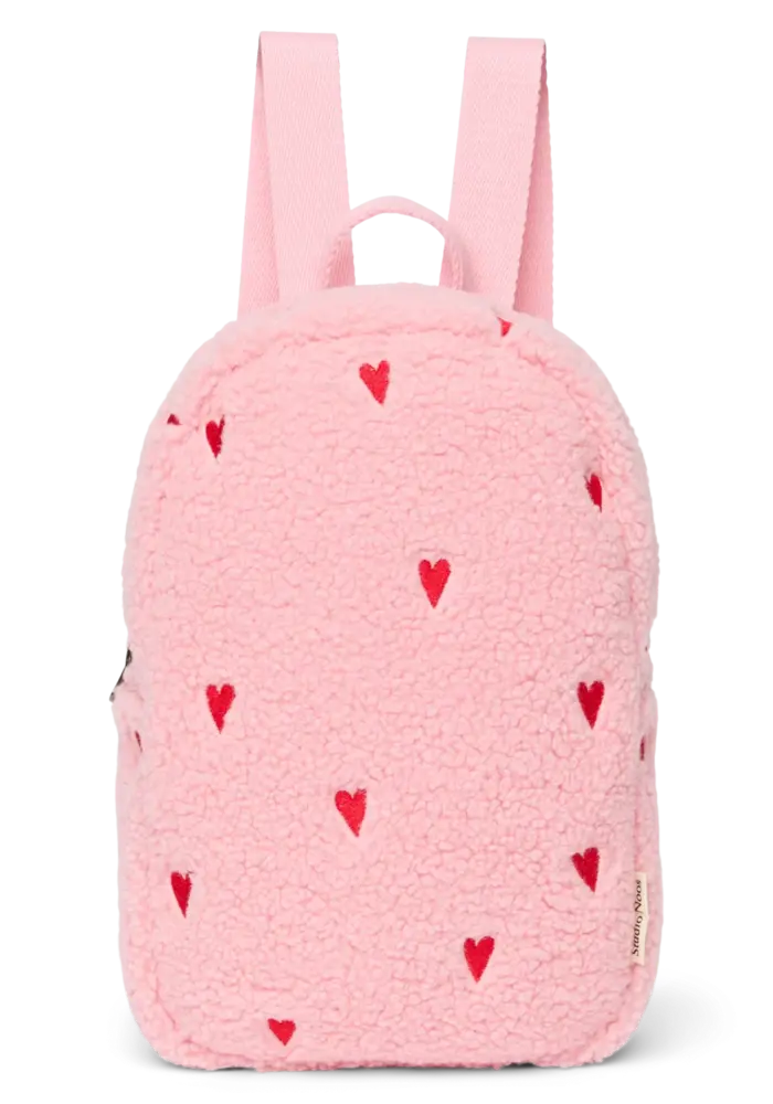 Studio Noos Back Pack Mini Teddy Hearts Light Pink