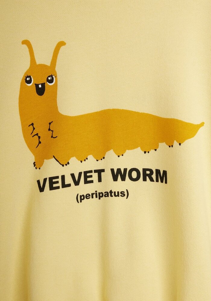 Mini Rodini Velvet worm sp sweatshirt Yellow