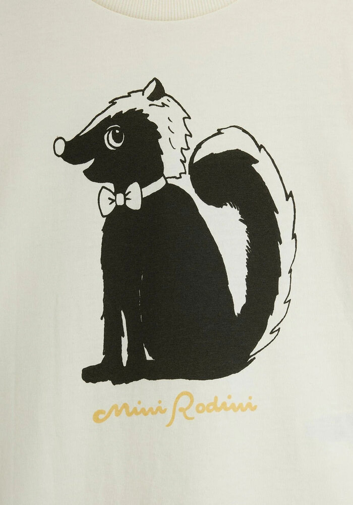 Mini Rodini Skunk sp ss tee Off-white