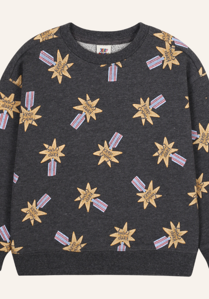 Jelly Mallow Keep Going All-Over Sweatshirt_Charcoal Melange