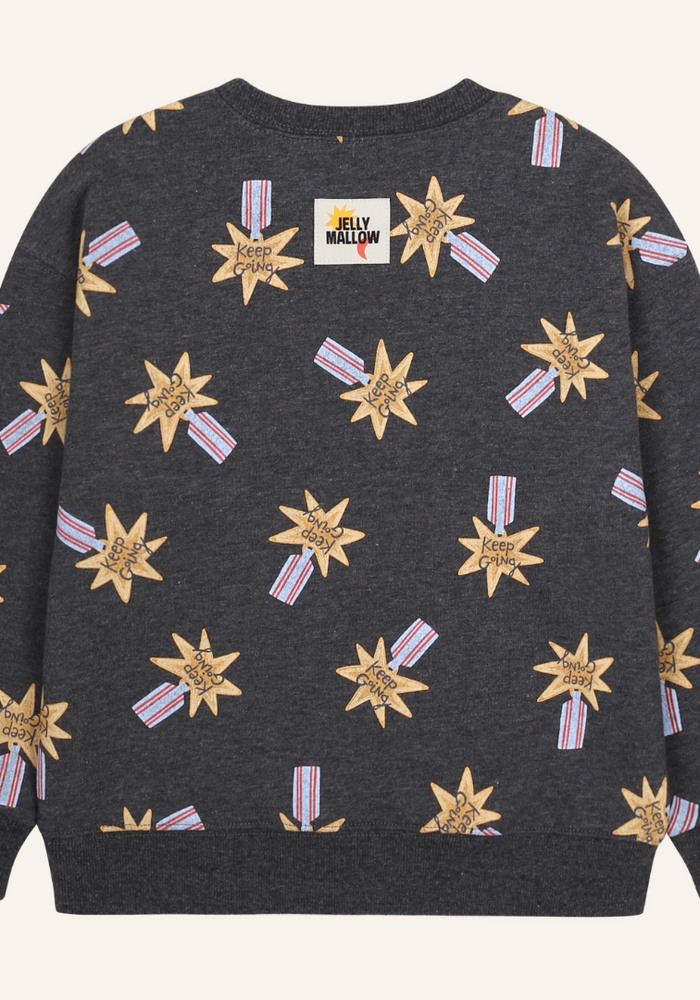 Jelly Mallow Keep Going All-Over Sweatshirt_Charcoal Melange