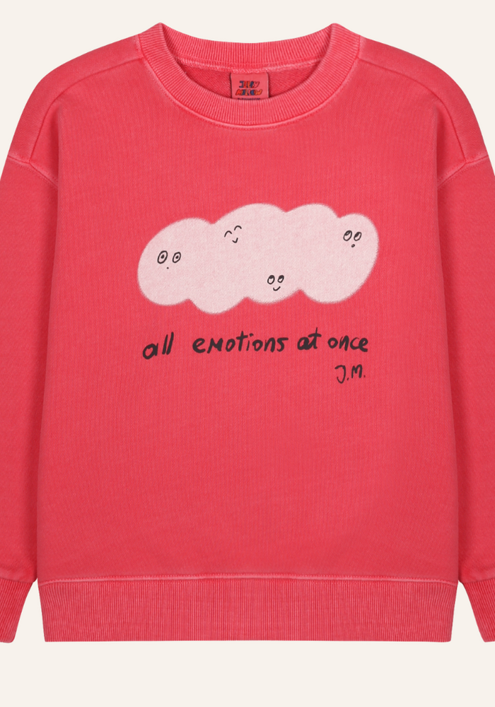 Jelly Mallow Cloud Pigment Sweatshirt_Red