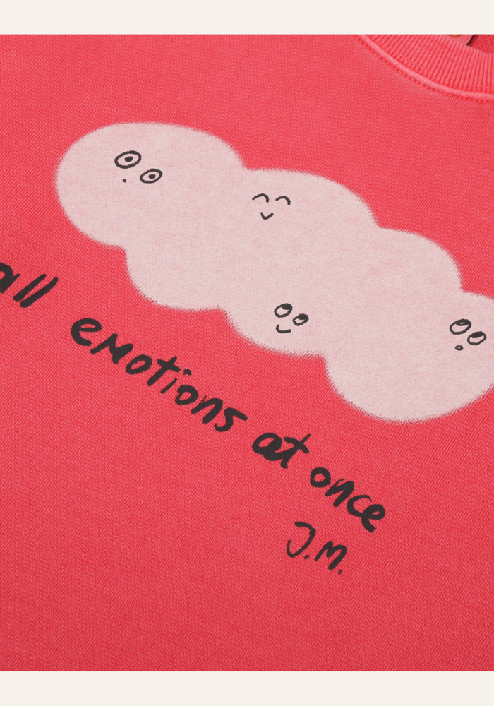 Jelly Mallow Cloud Pigment Sweatshirt_Red