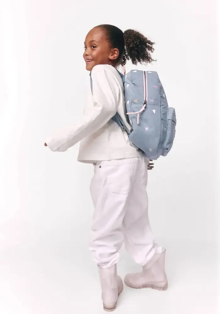 Studio Noos Denim Light Blue - Hearts Midi Backpack
