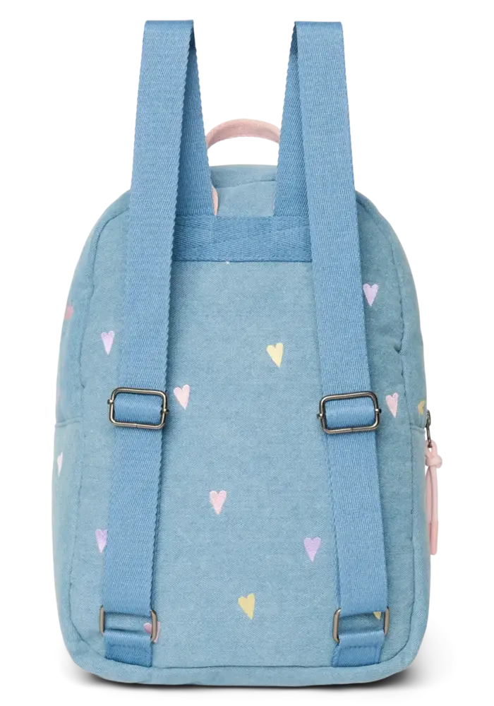 Studio Noos Denim Light Blue - Hearts Midi Backpack