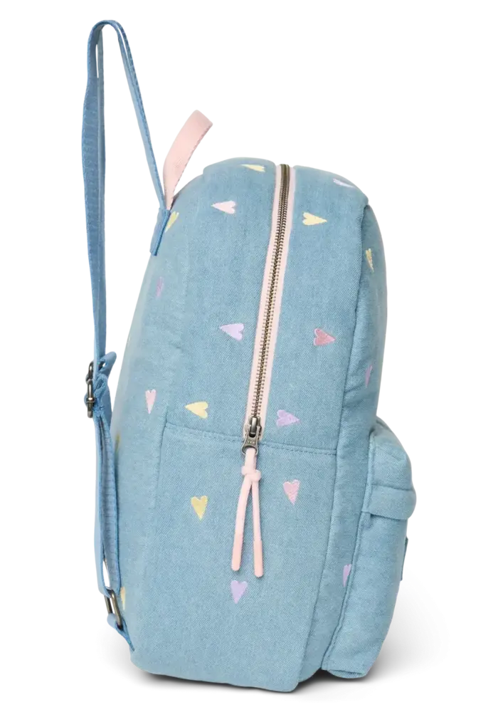 Studio Noos Denim Light Blue - Hearts Midi Backpack