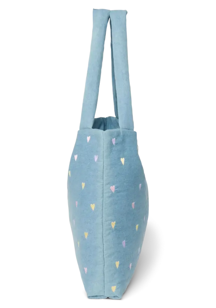 Studio Noos Mom Bag Denim | Light Blue Hearts