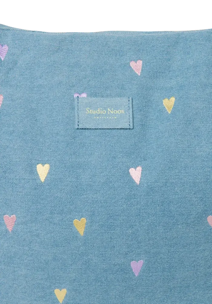 Studio Noos Mom Bag Denim | Light Blue Hearts