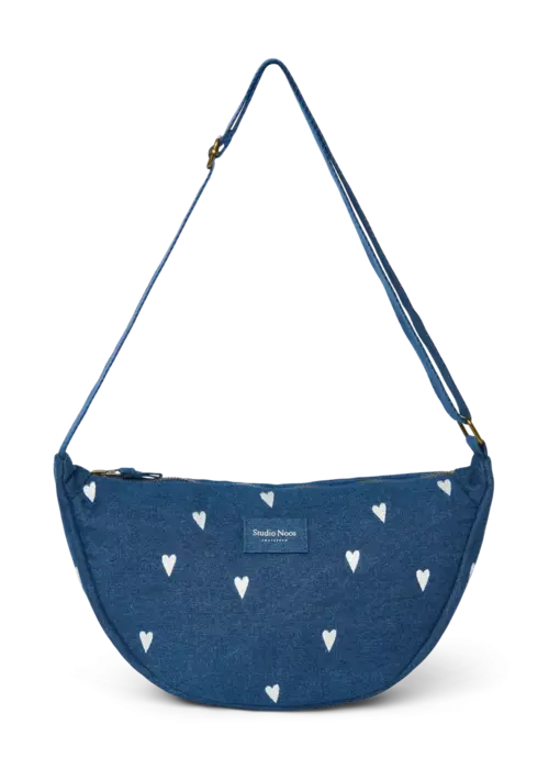Studio Noos Studio Noos Fanny Pack Dark Blue Hearts Denim Adult