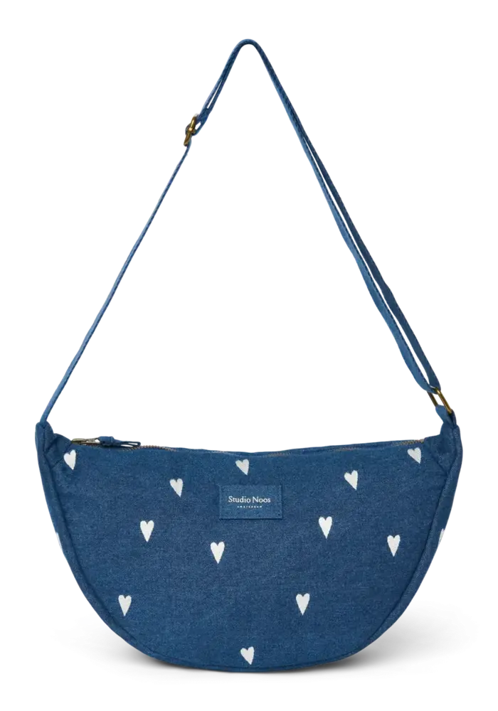 Studio Noos Fanny Pack Dark Blue Hearts Denim Adult