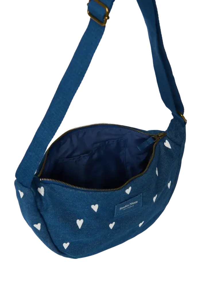 Studio Noos Fanny Pack Dark Blue Hearts Denim Adult