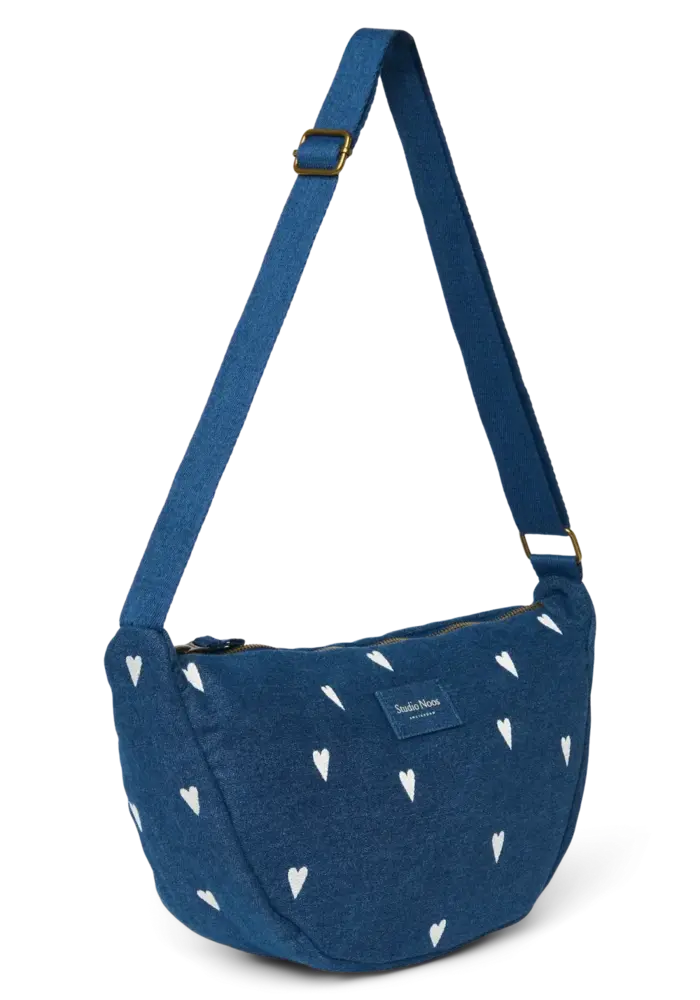 Studio Noos Fanny Pack Dark Blue Hearts Denim Adult