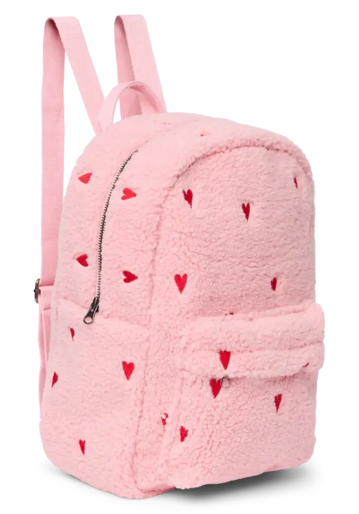 Studio Noos Teddy Midi Backpack | Light pink Hearts