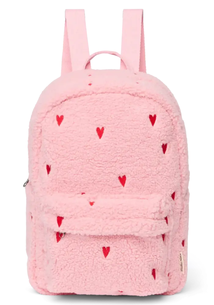 Studio Noos Teddy Midi Backpack | Light pink Hearts