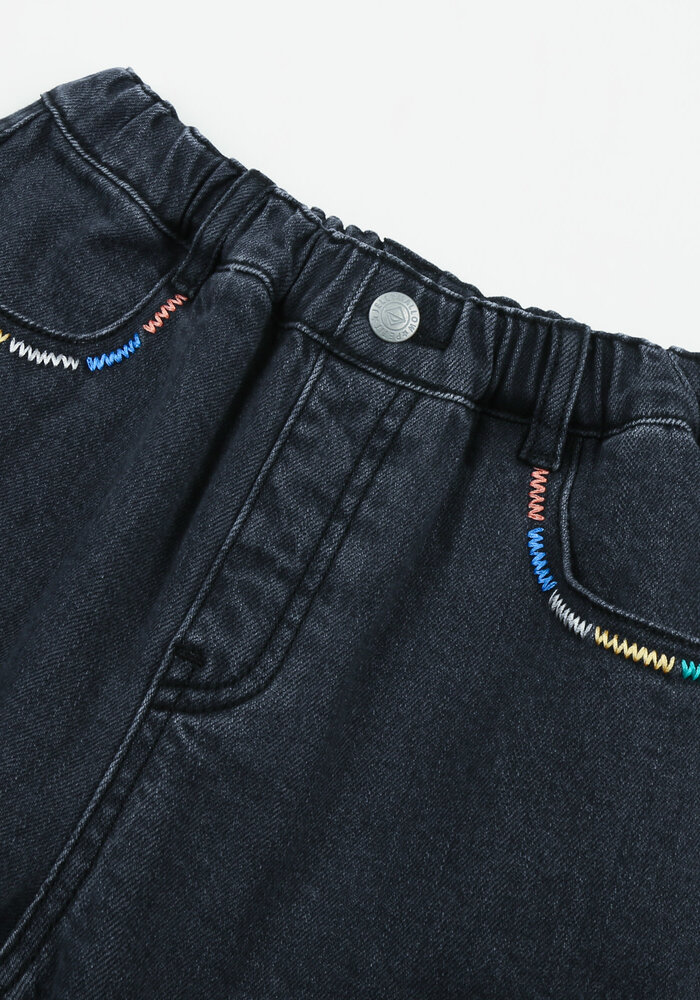Jelly Mallow Ready Semi-Baggy Denim Pants_Dark Grey