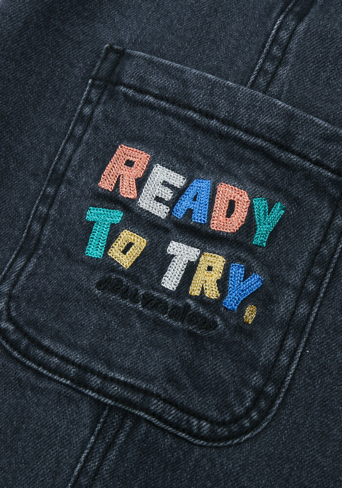 Jelly Mallow Ready Semi-Baggy Denim Pants_Dark Grey