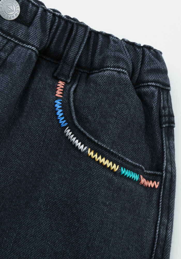 Jelly Mallow Ready Semi-Baggy Denim Pants_Dark Grey